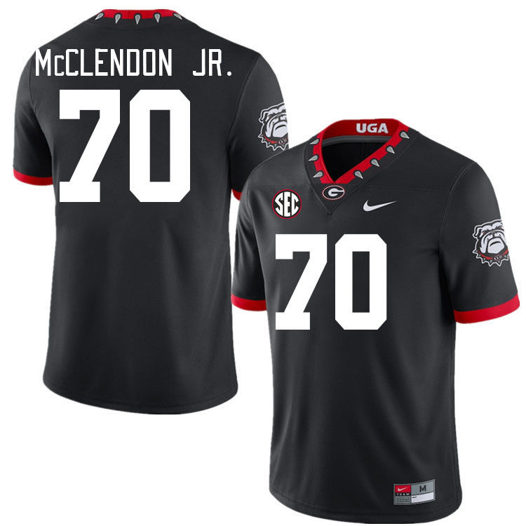 #70 Warren McClendon Jr. Georgia Bulldogs Jerseys Football Stitched-100th Anniversary